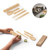 Kit Sushi Personalizado em Bambu com Caixa Kraft – Brinde Corporativo Gourmet Sustentável