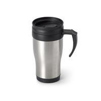 NOAH. Caneca de viagem térmica de aço inox e PP, de parede dupla isolada a ar 420 mL - 94608