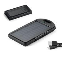 Bateria portátil solar em ABS com painel solar e LED 2