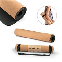 Tapete de Yoga Personalizado em Cortiça Ecológica com Alça - Brinde Corporativo Fitness Sustentável Premium