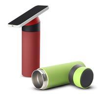 Garrafa Térmica Inox 400ml Personalizada com Suporte de Celular na Tampa – Squeeze Corporativo Multifuncional