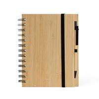 Caderneta em Bambu com Caneta Personalizada