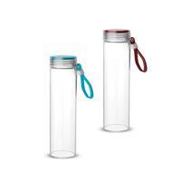 Garrafa de Vidro Borossilicato 400ml Personalizada com Alça de Silicone - Brinde Corporativo Sustentável