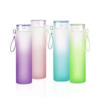 Garrafa de Vidro Jateado Bicolor 450ml Personalizada com Alça de Silicone – Brinde Corporativo