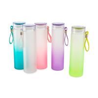 Garrafa de Vidro Jateado Bicolor 470ml Personalizada com Alça de Silicone – Brinde Corporativo