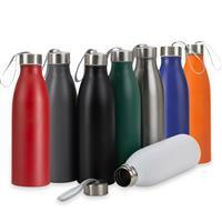 Garrafa Personalizada 750ml em Inox com Tampa Rosqueável e Alça de Nylon