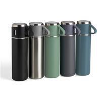 Garrafa Térmica Inox 450ml Personalizada com Caneca Integrada e Base Antiderrapante – Squeeze Corporativo Premium