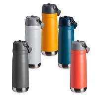 Garrafa Térmica Personalizada 700ml Inox com Canudo, Bico Flip e Alça de Transporte