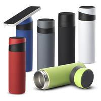 Garrafa Térmica Inox 400ml Personalizada com Suporte para Celular – Squeeze Corporativo Compacto Inteligente