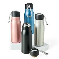 Garrafa Térmica Inox 304 420ml Personalizada com Corda de Transporte – Squeeze Corporativo Compacto