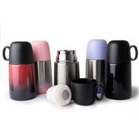 Garrafa Térmica 230ml Personalizada Degradê com Copo e Botão – Squeeze Corporativo Compacto Premium