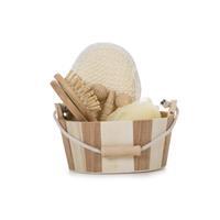 Kit Banho Personalizado Spa Completo Madeira 5 Peças com Balde – Brinde Corporativo Premium Bem-Estar