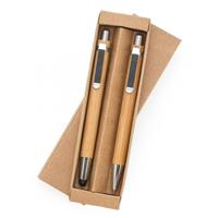 Kit Ecológico Caneta e Lapiseira em Bambu com Estojo