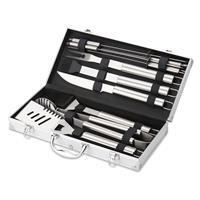 Kit Churrasco Personalizado 10 Peças em Maleta de Alumínio - Brinde Corporativo Premium Executivo para Empresas