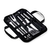 Kit Churrasco Personalizado 9 Peças com Estojo em Nylon e Plaqueta Metálica – Brinde Corporativo Premium em Aço Inox