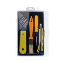Kit Ferramentas Personalizado 4 Peças com Estilete, Espátula e Pincel em Estojo – Brinde Corporativo Multifuncional