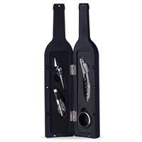 KIT VINHO PLÁSTICO RESISTENTE 4 PEÇAS  FORMATO GARRAFA - 12384