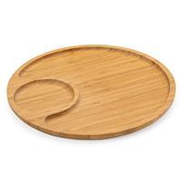 Petisqueira de Bambu Personalizada 32x32 cm com Divisórias - Tábua de Petiscos para Brinde Corporativo Premium