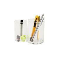 Porta Caneta Duplo Personalizado em Acrílico – Organizador de Mesa Brinde Corporativo