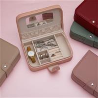 Porta-Joias Personalizado Premium em Couro Sintético com Espelho - Brinde Corporativo Feminino Elegante