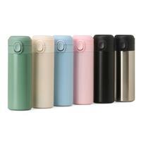 Garrafa Térmica Inox 400ml Personalizada com Botão de Abertura e Vedação – Squeeze Corporativo Compacto