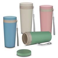 Copo Ecológico Personalizado 300ml em Fibra de Trigo com Parede Dupla e Tampa Rosqueável