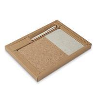 Kit Caderno Personalizado Ecológico em Cortiça com Caneta Reciclada – Brinde Corporativo Sustentável Premium