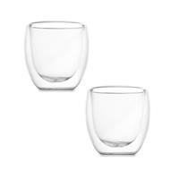 Conjunto Copos Personalizados Parede Dupla em Vidro Borossilicato 180ml – Kit Premium para Café e Bebidas