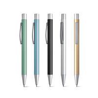 Caneta Esferográfica Personalizada em Alumínio com Acabamento Mate e Escrita Preta - Brinde Corporativo