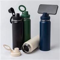 Garrafa Térmica Inox 850ml Personalizada com Suporte Magnético para Celular – Squeeze Corporativo Multifuncional