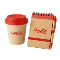 Kit Ecológico com Bloco de Anotações e Copo Fibra de Arroz