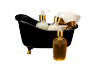 Kit Banheira com Toalha, Sabonete Líquido e Hidratante