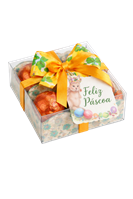 Kit Páscoa Corporativo Personalizado com Ovos de Chocolate e Caixa de Acetato