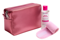 Kit Beleza com Bolsa de Cosméticos, Água Micelar e Faixa para Cabelo