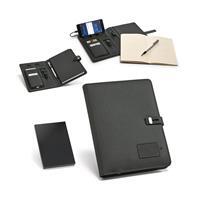 Pasta A5 Personalizada em Couro Sintético com Power Bank 4.000 mAh e Caderno – Brinde Corporativo Premium para Escritóri