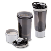 Coqueteleira Shaker Personalizada 720ml com Copo Integrado – Garrafa Fitness Brinde Corporativo