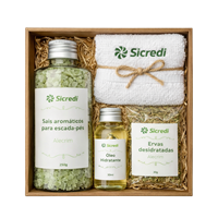 Kit Spa Bem-Estar Natural Personalizado com Caixa de MDF - Brinde Corporativo para Datas Comemorativas