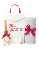 Kit Presente com Aromatizador, Toalha e Sabonete Coração