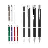 Caneta Personalizada em Alumínio Reciclado com Escrita Azul – Brinde Corporativo Sustentável Premium