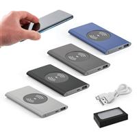 Bateria portátil e carregador wireless em alumínio com bateria de polímero de lítio 4000 mAh - 57078