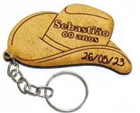 Chaveiro de MDF - Formato de chapéu