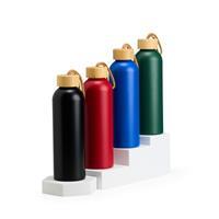 Garrafa de Alumínio 800ml Personalizada com Tampa de Bambu – Brinde Corporativo Sustentável