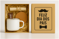 Kit Dia dos Pais com Caneca Inox, Porta-Copos e Cartinha