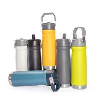 Garrafa Térmica Personalizada 630ml Inox SUS 304 com Canudo, Bico Flexível e Alça