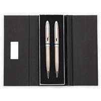 Conjunto Caneta e Lapiseira Personalizado em Estojo Premium com Placa para Gravação – Brinde Corporativo Executivo