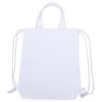 Sacochila de Lona Personalizada com Bolso e Zíper - Mochila Saco Versátil e Resistente para Brindes Corporativos