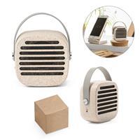 Caixa de Som Bluetooth Personalizada em Fibra de Palha de Trigo - Brinde Corporativo Sustentável