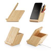 Carregador Wireless Personalizado em Bambu Super-Rápido com Suporte para Canetas