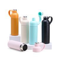 Garrafa Térmica Personalizada 460ml Inox 304 com Alça e Dupla Abertura Antivazamento