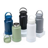 Garrafa Térmica Personalizada Inox 304 com Base e Alça em Silicone Removível Premium